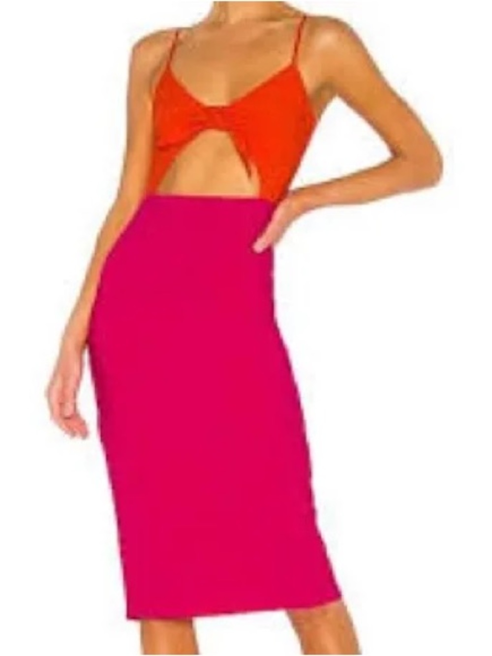 Lovers + Friends Vibrant Orange Slip Dress